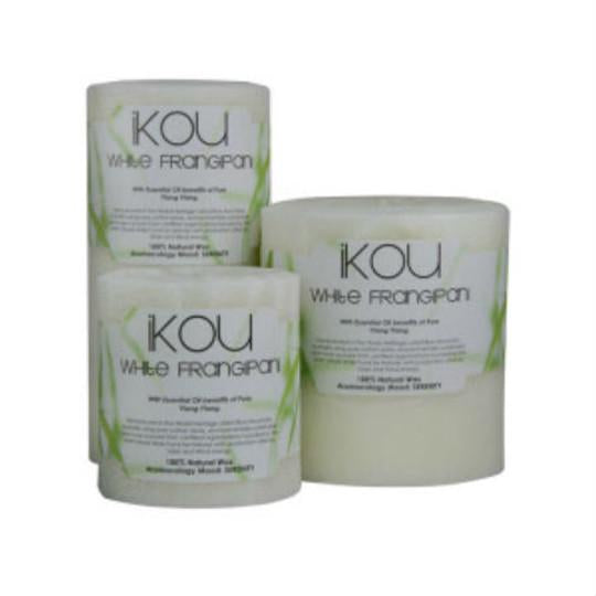 Ikou Tall Candle in White Frangipani